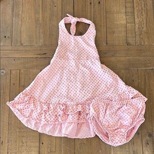 Janie and jack 2006 Pink Polka Dot halter Dress with Ruffles